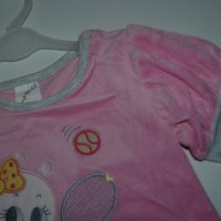 80см Плюшен комплект розово/сиво – блуза и пола – 80см, снимка 8 - Комплекти за бебе - 19825067