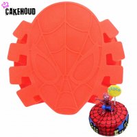 Spiderman Спайдърмен лице голяма силиконова тава за кекс торта декор украса фондан шоколад , снимка 1 - Форми - 19613968