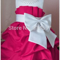 детска официална обемна рокля в циклама тип балон набрана пола, снимка 1 - Детски рокли и поли - 15031702