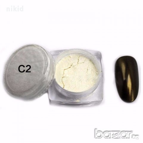 ХИТ !!  цветен прах за нокти пудра  за UV огледален хромиран  ефект блясък пигмент маникюр, снимка 5 - Декоративна козметика - 15360330