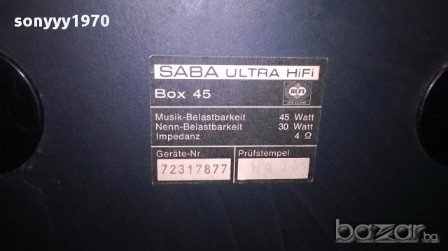 Saba ultra hifi box45-ретро тонколони-38/25/18см-внос швеицария, снимка 13 - Ресийвъри, усилватели, смесителни пултове - 15320603