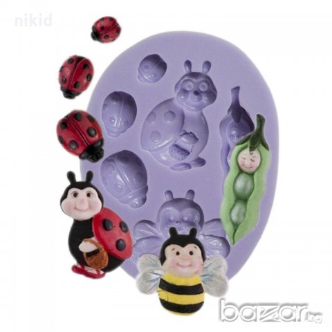 калинка пчела пашкул силиконов молд форма за декорация торта фондан шоколад