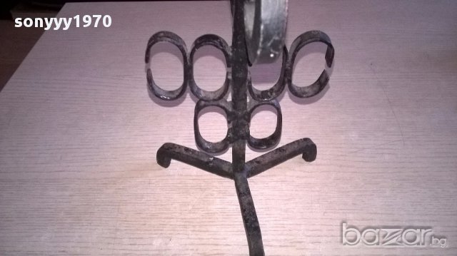Ретро свещник-27х20х20-ковано желязо, снимка 10 - Антикварни и старинни предмети - 17943295