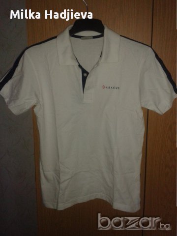 Бяла тениска с яка, снимка 1 - Тениски - 16807743