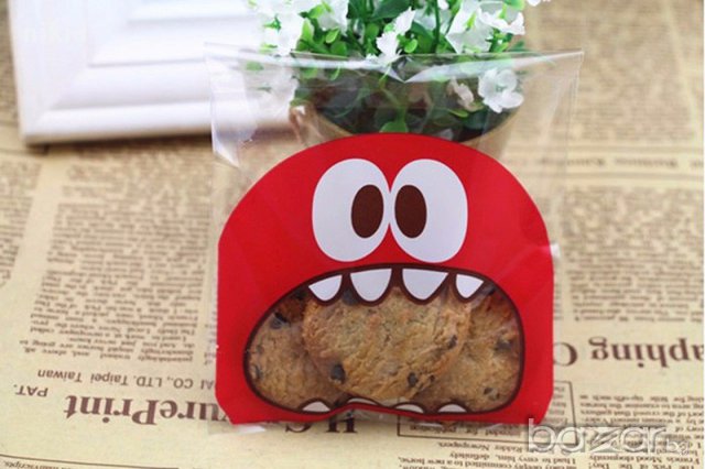 50 бр голяма уста опаковъчни пликчета торбички за дребни сладки ръчна изработка, снимка 3 - Други - 17506171