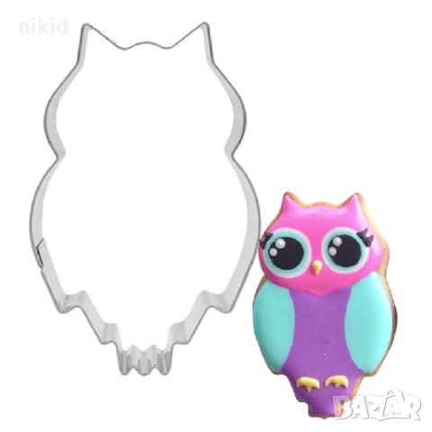Бухал Сова женски свит  метален резец форма тесто фондан бисквитки декорация украса