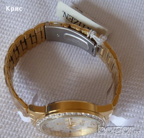 Нов ! Ръчен часовник Цитизен Сваровски Златен цвят, Citizen Swarovski Gold ToneED8122-59A, снимка 14 - Дамски - 12154134