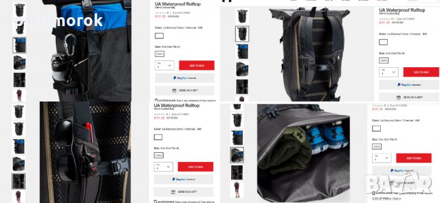 Under Armour Waterproof Rolltop Men’s Outdoor Bag, снимка 5 - Раници - 24088757