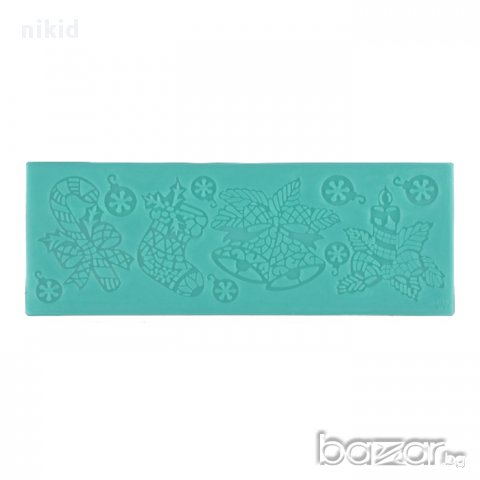 силиконов молд форма дантела коледна коледен декор украса сладки фондан шоколад торта, снимка 2 - Форми - 16262483