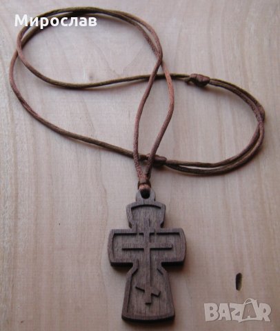 Дървен кръст - натален, снимка 1 - Колиета, медальони, синджири - 24416114