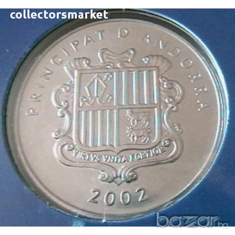 1 сантим 2002, Андора, снимка 2 - Нумизматика и бонистика - 15924989