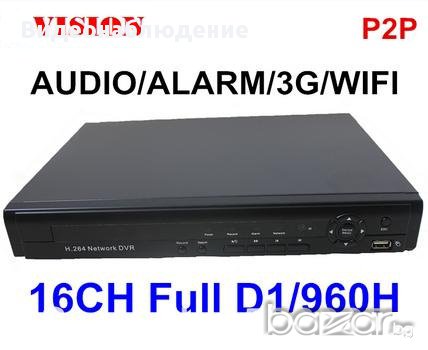 16 Канален Видео Рекордер 960h D1 Wifi HDMI 1080p Onvif 3g P2p Cloud Cctv H.264 Охранителен DVR, снимка 1 - Камери - 8378486