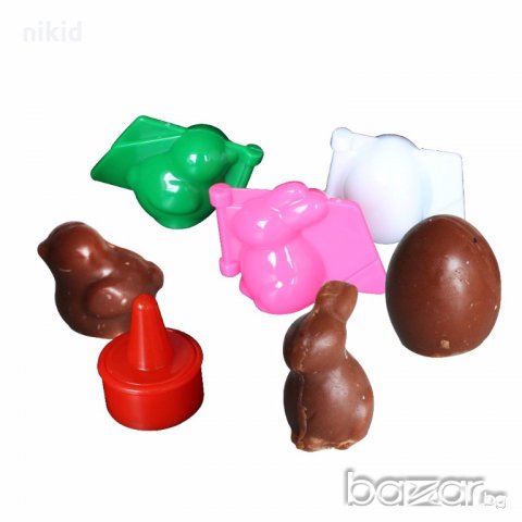 4 Великденски разтварящи пластмасови форми форма яйце заек близалки кейк попс сладки cake pops, снимка 2 - Форми - 17917364