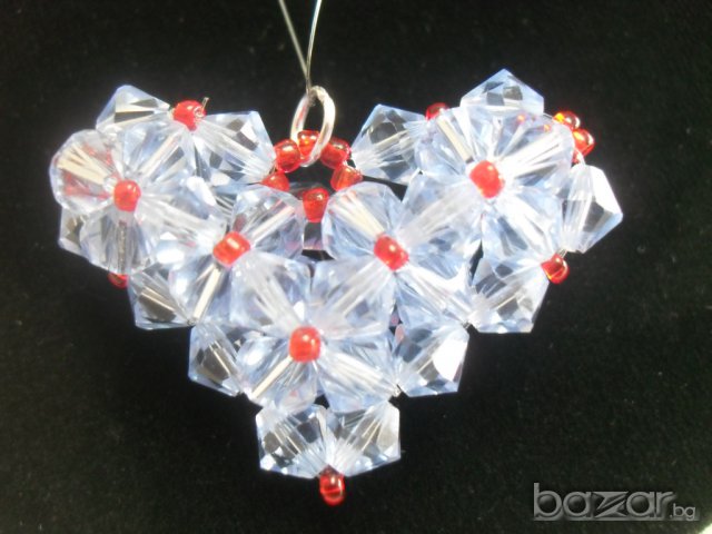 Сърце с кристали Сваровски 003, снимка 8 - Колиета, медальони, синджири - 7419596