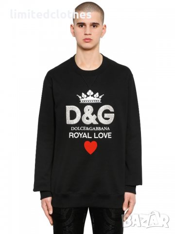 D&G Dolce and Gabbana Royal Love Swarovski Мъжка Блуза тип Пуловер size 46 (S), снимка 2 - Блузи - 23277878