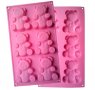 6 бр големи Барни Мече мечета 3D силиконова форма молд за малки кексчета сапун гипс и др