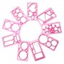 9  геометрични форми рамки резци пластмасови за украса сладки , снимка 1 - Форми - 19537907