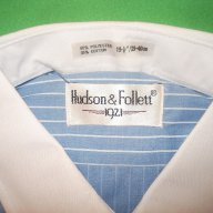 Класическа мъжка риза на райета от Hudson Follett, снимка 2 - Ризи - 16842123