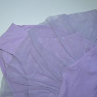 Трико бледо лилаво, къс ръкав, с пришита поличка от тюл - 32 размер, 8-10години, снимка 4 - Детски рокли и поли - 22795522