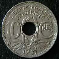 10 сантима 1937, Франция, снимка 1 - Нумизматика и бонистика - 11689112