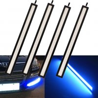 2 бр. 12V синьо LED сини дневни светлини кола Auto DRL мъгла фарове за в колата за в краката супер, снимка 1 - Аксесоари и консумативи - 24348479