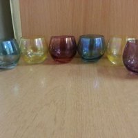 Ретро стъклени чаши цветно стъкло, снимка 2 - Антикварни и старинни предмети - 23868203