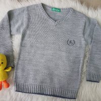 НАМАЛЕН Пуловер в сиво - 122см./10464/, снимка 1 - Детски пуловери и жилетки - 23818770