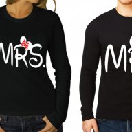 ЗА ВЛЮБЕНИ! MR & MRS LOVE блузи с MICKEY MOUSE принт! ПОРЪЧАЙ модел С ТВОЯ идея!, снимка 3 - Блузи с дълъг ръкав и пуловери - 8941086