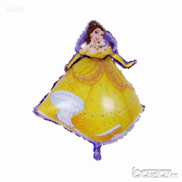 принцеса Белл от красавицата и звяра огромен фолио фолио гигант балон хелий въздух парти рожден ден, снимка 1