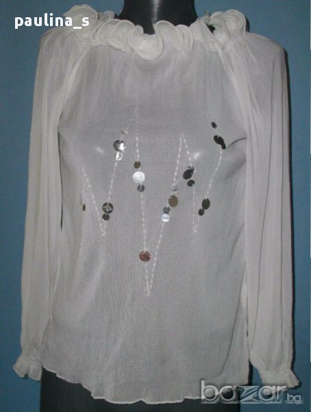 Мрежеста декорирана блузка с открити рамене / M - 3XL / универсален размер, снимка 1