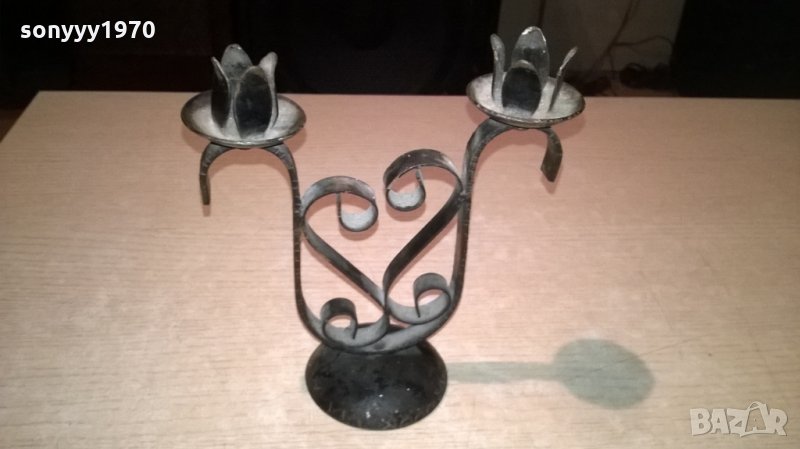 свещник от метал-ковано желязо-18х17х8см, снимка 1