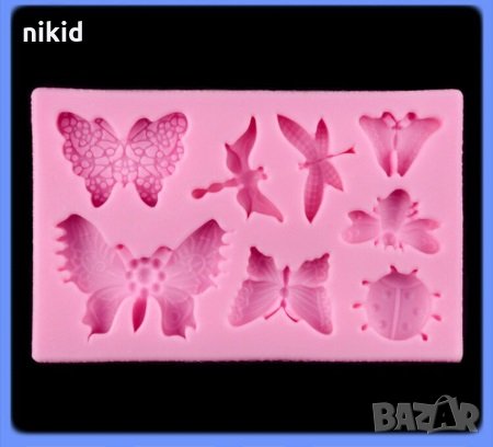 7 пеперуди и калинка силиконов молд форма декорация торта фондан шоколад украса, снимка 1