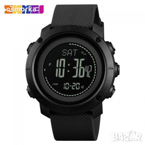 SKMEI черен спортен часовник алтиметър барометър термометър компас идр. 