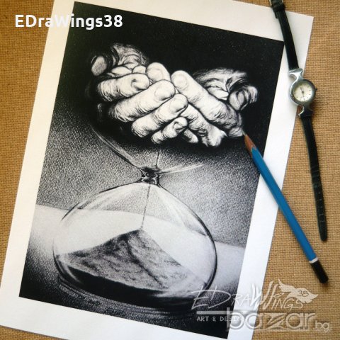 Картина Графика Арт принт "Време", снимка 2 - Картини - 20950620