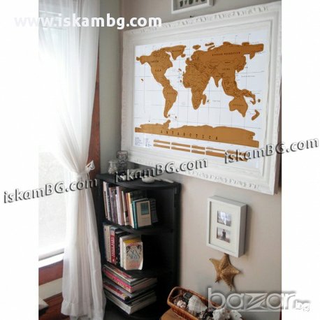 Скреч карта на света - код 1078, снимка 3 - Други - 13596212