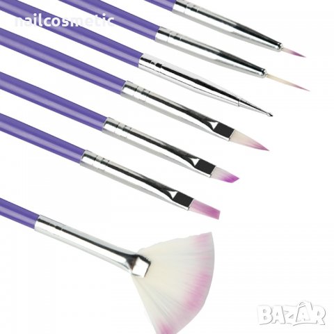 7 четки за маникюр с точкатор, снимка 4 - Продукти за маникюр - 24440629