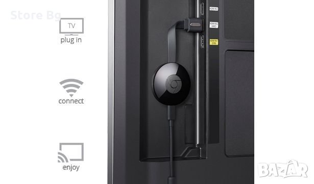  Chromecast 2 / Безжично свързване на Лаптоп,Таблет и Смартфон, снимка 3 - Приемници и антени - 25459745