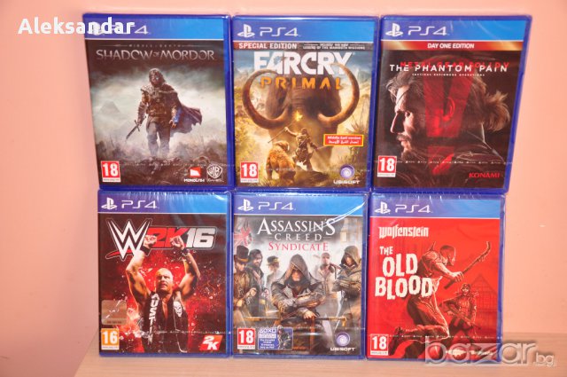 Нови ps4 WWE 16,Far Cry Primal,Wolfenstein,Mordor,Metal solid,Assassins,пс4, снимка 1 - Игри за PlayStation - 15551131