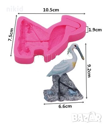 Щъркел пеликан силиконов молд форма декорация торта фондан шоколад и др.