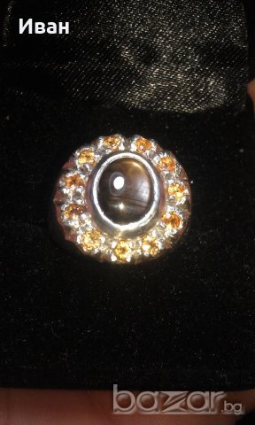 Сребърен пръстен със сапфири, снимка 4 - Пръстени - 19244174