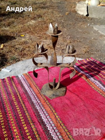 Стар свещник #5, снимка 3 - Антикварни и старинни предмети - 23355467