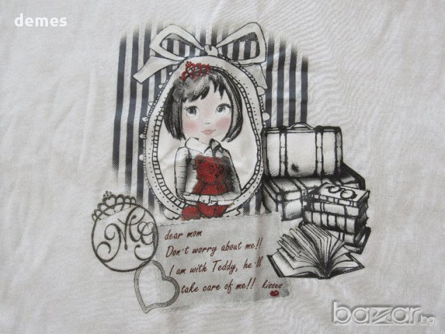 Фина бяла трикотажна блуза за момиче размер 140, нова, снимка 3 - Детски Блузи и туники - 17491710