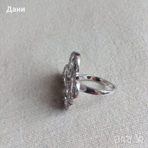  Сребро нов масивен пръстен с родий, снимка 2 - Пръстени - 25372031