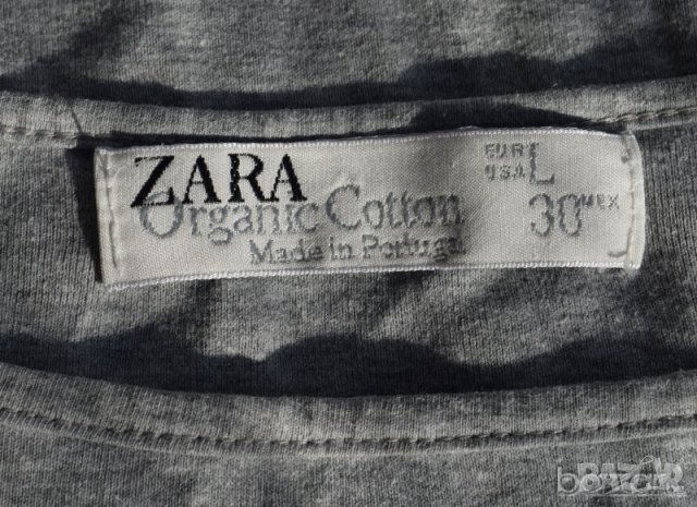 Zara Organic Cotton дамска блуза тениска сива органик памук, снимка 2 - Тениски - 23437293