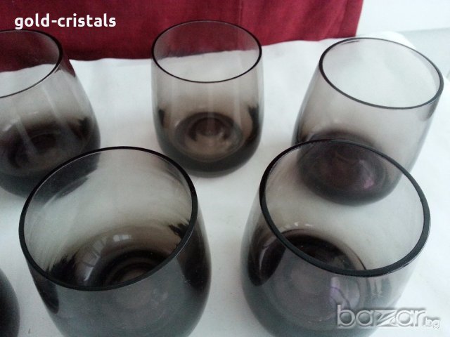  Ретро стъклени чаши  с дебело дъно , снимка 7 - Антикварни и старинни предмети - 20097404