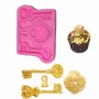 ключове ключалка катинар силиконов молд форма декор украса сладки фондан мъфини и шоколад, снимка 1 - Форми - 18636490