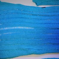 S/M Auzu синя дълга жилетка, фино плетиво – S/Mразмер, снимка 18 - Жилетки - 25152165