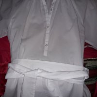 Дамска широка тънка блуза с дълъг ръкав бяла, снимка 6 - Блузи с дълъг ръкав и пуловери - 23114759