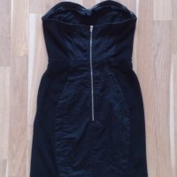 Елегантна черна рокля с цип, снимка 2 - Рокли - 19187969