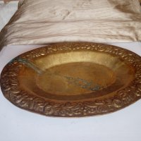 стара бронзова табла,поднос, снимка 1 - Антикварни и старинни предмети - 22826215